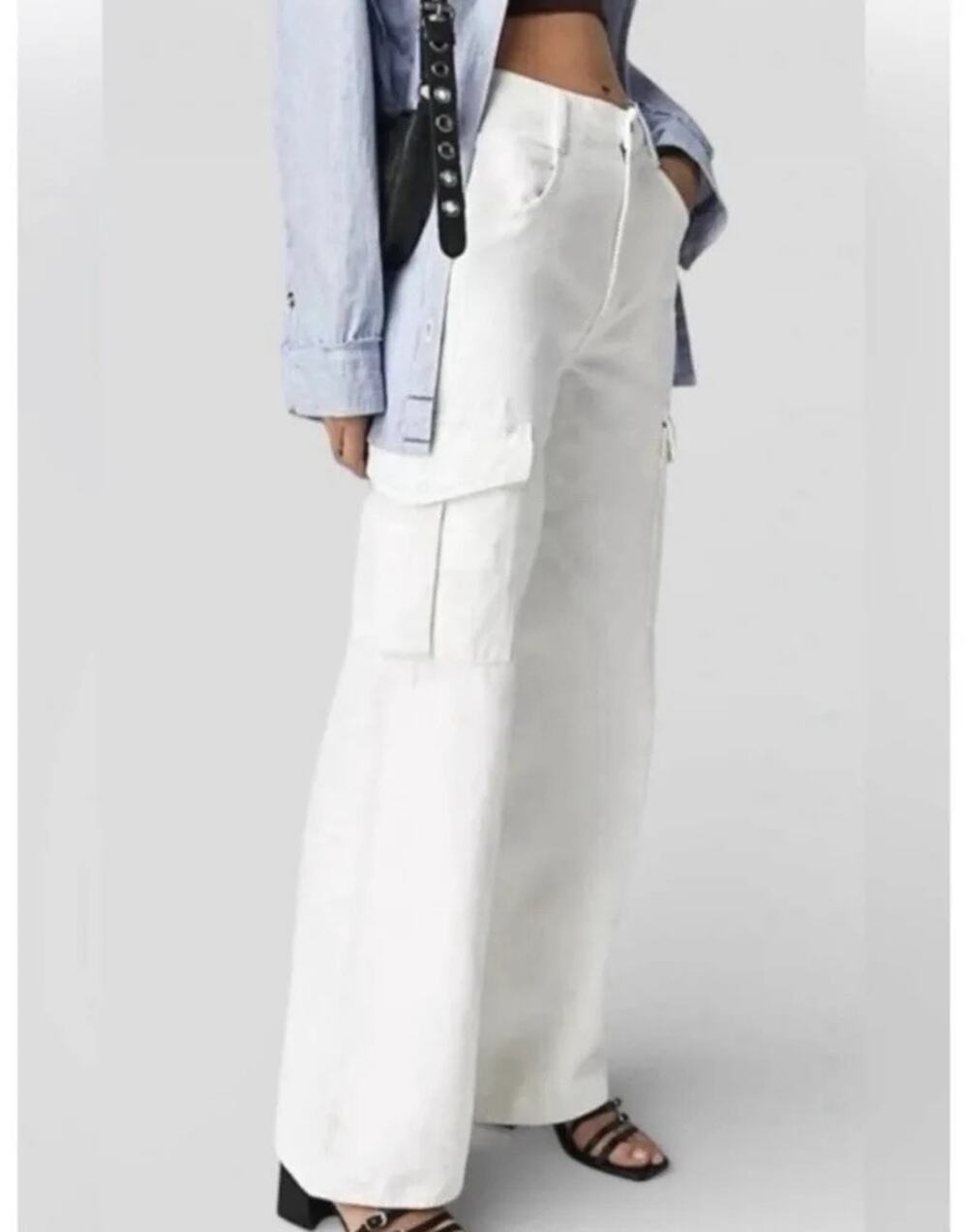 AGOLDE Women's Minka Cargo Jeans white 32”